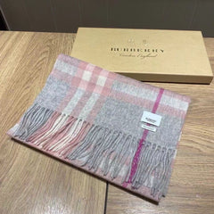 Classic Embroidery Plaid Cashmere Scarf