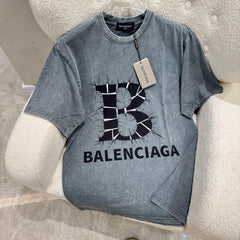 Big logo washed fabric t-shirt
