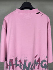 Classic pattern graffiti embroidery t-shirt
