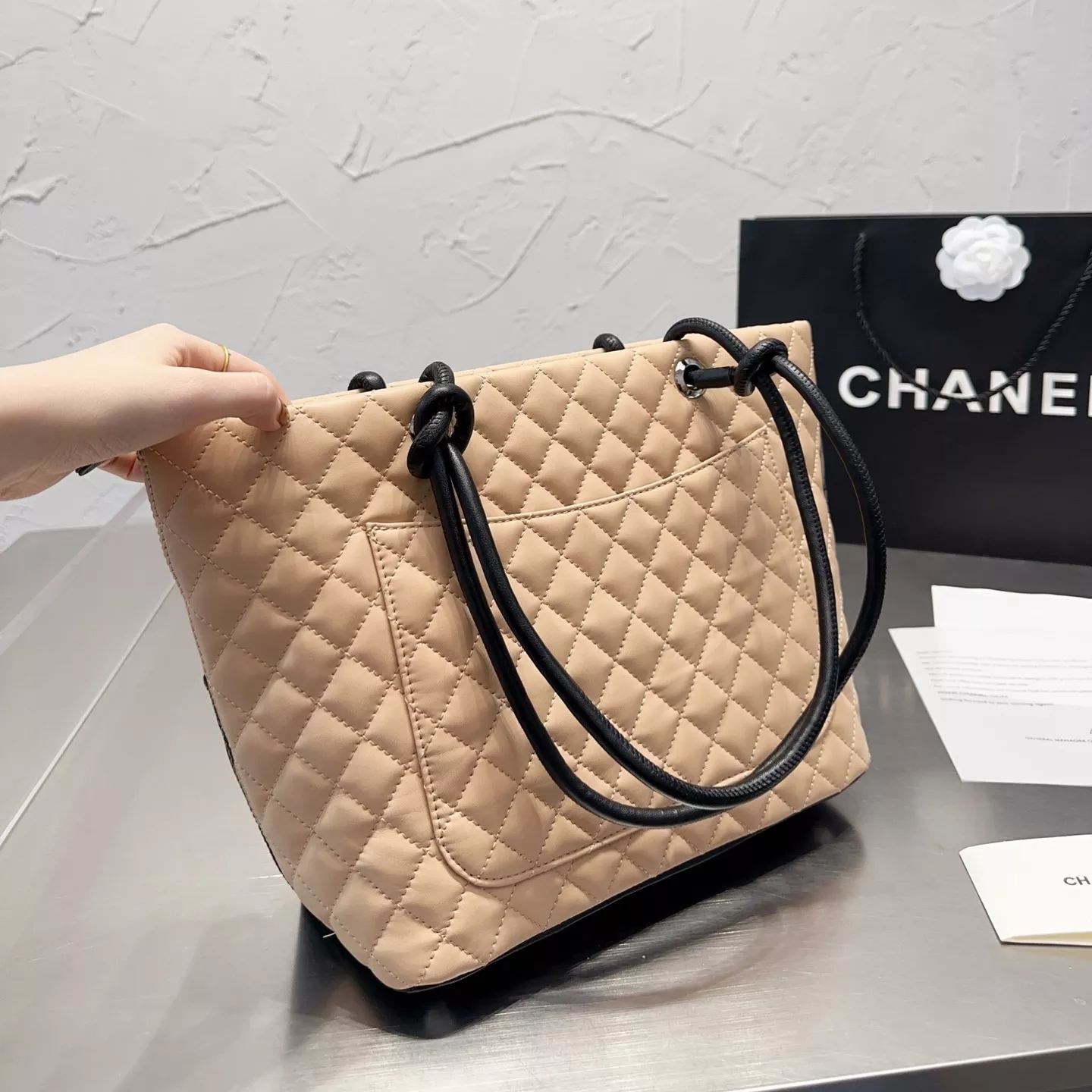 Cambon Leather Tote Bag