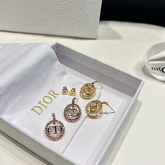 Rhinestone Hoop Metal Earrings