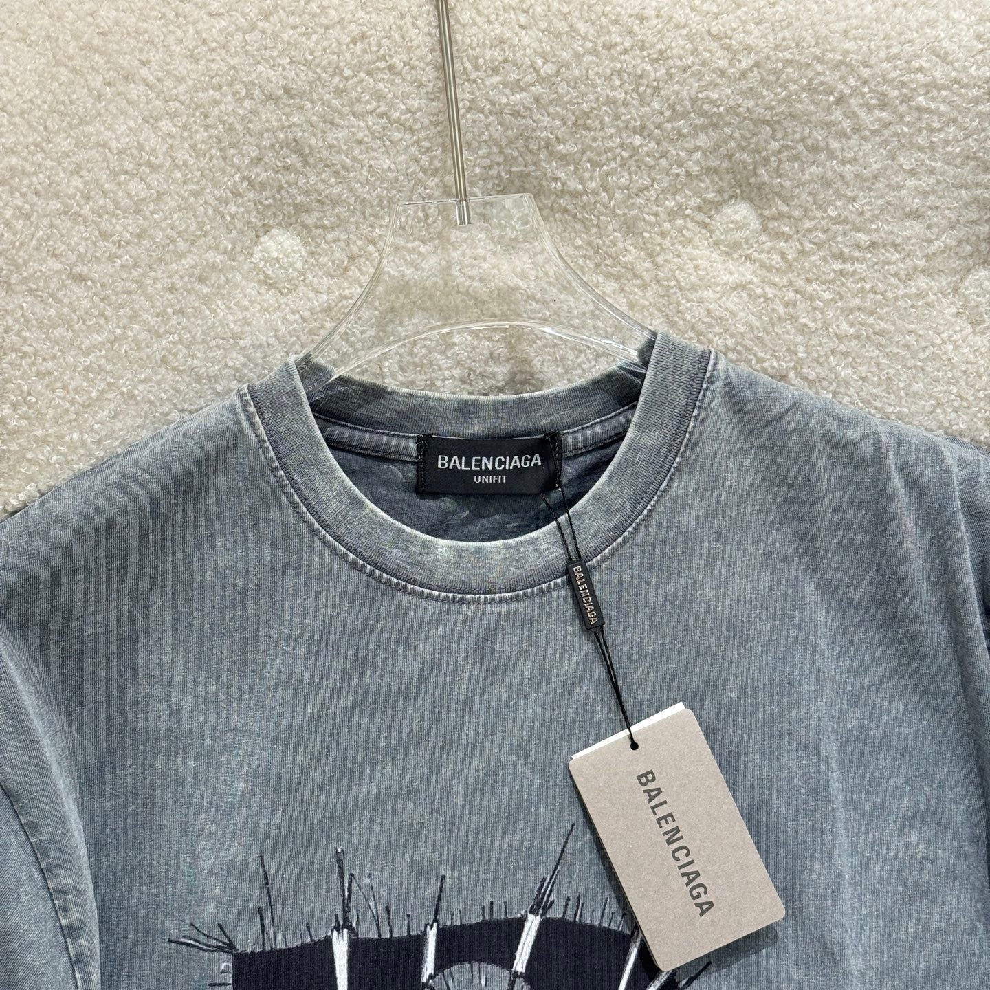 Big logo washed fabric t-shirt