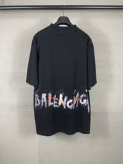 Classic pattern graffiti embroidery t-shirt
