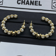 Pearl Hoop Elegant Earrings