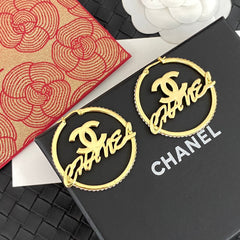 Hollow Letters Hoop Earrings