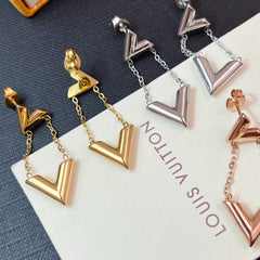 3 Colors V Pendant Earrings
