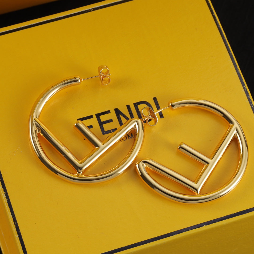 Vintage Half Hoop F Earrings